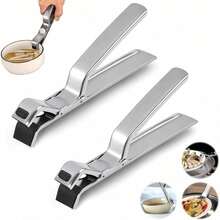 2PCS Stainless Steel Hot Plate Gripper Clips, Upgrade Hot Plate Gripper Tongs, Multi-Purpose Anti-Scald Bowl Holder Clip, Kitchen Utensil For Bowls Pans Dishes - Default - View 7