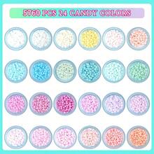 Kit Kotak Penyimpanan Manik-Manik Kaca 3mm Macaron Pastel 24 Kotak, Manik-Manik Bulat Kecil Aneka Warna untuk Pembuatan Perhiasan Gelang, Kalung, Anting-Anting DIY, dan Aksesoris Kerajinan Tangan - MultiWarna - View 2