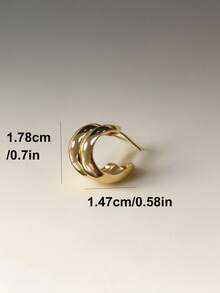 4PCS Fashionable Elegant Geometric Multi-Element Silver Metallic Earring Set, Women's Fashion Earring Set - 4-piece Earring Set - View 4