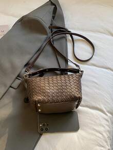 Super Popular Woven Handbag For Women 2026 New Style Large Capacity Internet Celebrity Shoulder Bag Versatile Crossbody Bag - Coffee - View 9