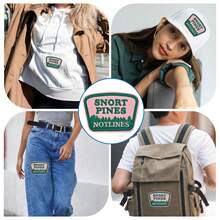 1pc Outdoor Theme "SNORT PINES NOTLINES" Iron-On Embroidered Patch, Suitable For Jeans, Hats, Jackets, Backpacks - Holiday Decoration & Commercial Promotion - Small Business Wholesale Decor, Fabric Patch - D-2PCS-iron Onpatch - View 5