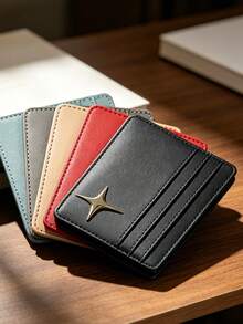 Porte-cartes avec patch étoile croisée, portefeuille à fermeture éclair pour cartes de crédit, portefeuille de mode haut de gamme, sac de rangement multi-fentes pour cartes, étui à cartes de mode pour femmes, également pratique pour les hommes pour ranger les cartes bancaires et les cartes d'identité, essentiel pour la rentrée scolaire et les voyages, cadeau unique pour la fête des enseignants, cadeau d'anniversaire, cadeau de vacances, cadeau de fête, cadeau de vacances, cadeau de mariage, cadeau de rentrée scolaire - Multicolore - Voir 9