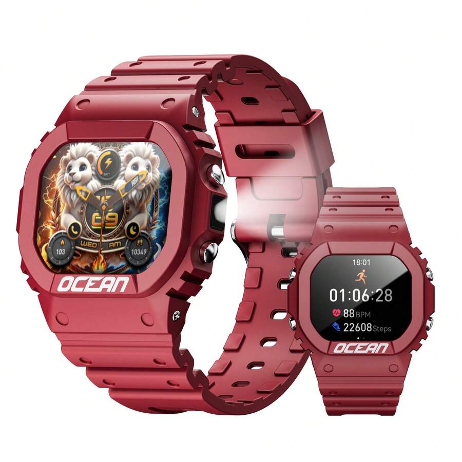 LOKMAT Ocean Sports Watch Features A 1.75-Inch Screen, Bluetooth Connectivity, Push Notifications, Over 100 Sports Functions, Outdoor Water Resistance, And A Flashlight Function.