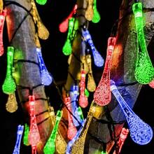 1PC 5M20LED/7M50LED Solar Water Drop String Lights - Waterproof LED Fairy Lights With 8 Lighting Modes For Garden, Pathway, Patio, Garden, Yard & Party Decor - Solar Water Droplets - View 6