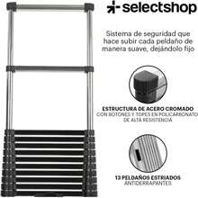 Straight Telescopic Aluminum Ladder, 3.8 Meters High With 10 Steps, Load Capacity Of 150 Kg, Retractable And Foldable Design, Compact And Portable, With Step Locking System. - 擁有 380 萬個基數 - 查看 5