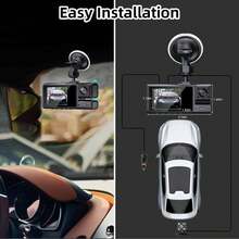 3 Channel 1080P Dash Cam Front And Rear, 1080P Dash Cams For Cars, Car Camera, G-Sensor, Night Vision, With 32GB SD Card - EL-cX500 - View 3