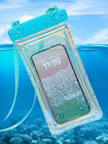 1pc IPX8 Waterproof Phone Pouch With Lanyard, Touchscreen High-Definition Photography, Thickened PVC Leak-Proof Wear-Resistant, Fits Phones Up To 8.3 Inches, Universal For All Models, Suitable For Swimming, Diving, Rafting, Outdoor, School Trip, Vacation, Camping, Beach, Multi-Function Waterproof Phone Protective Case - Multicolor - View 3