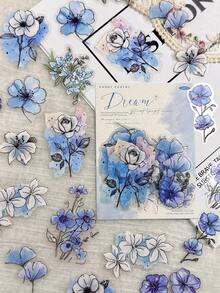 1 Pack 20pcs Matte Watercolor Floral Stickers, Vintage Journal DIY Collage Material For Diary - Flowers In a Dream - View 10