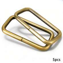 5pcs Metal Rectangle Ring Buckles Square Strap Webbing Belt Rings For Bag Purse DIY Strap,Bag Making Supplies - Brown - View 9