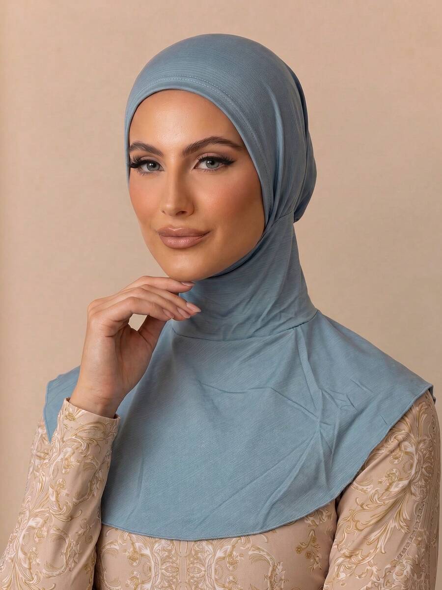 1 Buah Topi Renang Wanita/Jilbab Elegan Warna Polos Serat Poliester Musim Panas