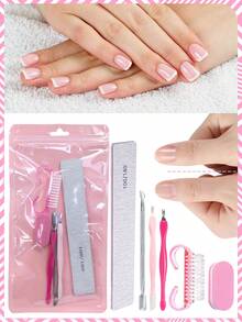 90pcs(15 Packs), 6-Piece Nail Tool Set, Includes Nail File, Nail Dust Cleaning Brush, Exfoliating V-Shaped Fork Tool And Nail Steel Pusher. 60pcs(10 Packs), 36pcs(6 Packs), 18pcs(3 Packs), 6pcs(1 Pack) - View 1