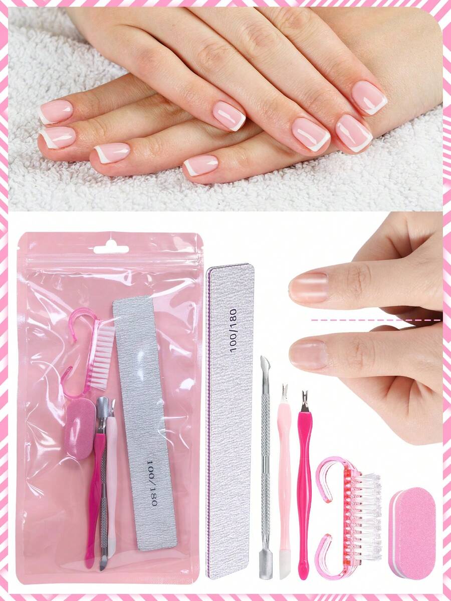 90pcs(15 Packs), 6-Piece Nail Tool Set, Includes Nail File, Nail Dust Cleaning Brush, Exfoliating V-Shaped Fork Tool And Nail Steel Pusher. 60pcs(10 Packs), 36pcs(6 Packs), 18pcs(3 Packs), 6pcs(1 Pack) - View 1