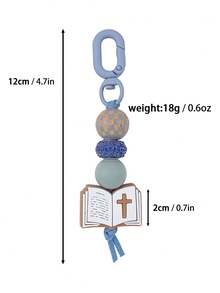 1 Count Christian Bible Cross Keychain, Mother's Day Gift For Mom, Faith Beaded Wristlet Keychain, Religious Boho Bag Charm, - 2708 - View 9