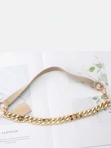 1pc Women's Multi-Color Waist Belt, Fashionable Vintage Suit Elastic Chain Waist Belt, Design Metal Chain Detachable Belt - A - View 10