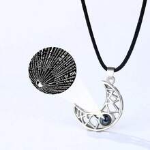 CIREY 1pc 100 Languages "I Love You" Sun & Moon Pendant, Miniature Letter Projection Couple Necklace, Suitable As Valentine's Day Gift - Sun and Moon Necklace - View 9
