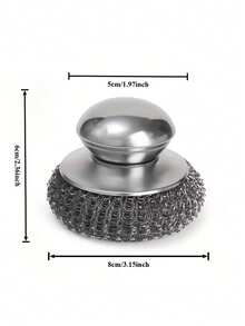 Set 6 Sikat Dapur Stainless Steel dengan Gagang, Kepala Sikat Stainless Steel yang Dapat Diganti, Alat Pembersih Panci dan Piring Tugas Berat, Cocok untuk Noda Membandel, Desain Pegangan yang Mudah untuk Pembersihan Peralatan Dapur yang Praktis - Mengatur - View 3