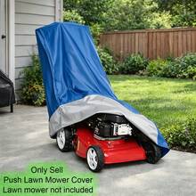 Push Lawn Mower Cover, Waterproof Lawnmower Covers For Outdoor, Heavy Duty 600D Polyester Oxford Push Mower Cover With PA Coating & Double Drawstring - Multicolor - View 10