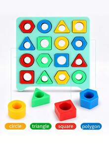 Children's Geometric Shape Recognition Educational Toy - Matching Puzzle Board Blocks - Parent-Child Early Education Game - Multicolor - View 7
