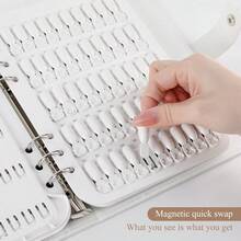 150pcs Nail Color Display Book With Detachable Non-Magnetic Nail Polish Cards, Detachable Stand, Suitable For Nail Salon Organization, Durable Lightweight Structure, Detachable Design For Easy Customization, Stable Non-Magnetic Fixing System - White - View 5