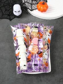 50/100 piezas Bolsas transparentes para dulces de Halloween, Bolsas pequeñas de regalo con diseño de fantasma y calabaza de Halloween, Decoraciones de Halloween, Bolsas pequeñas de regalo para fiesta de Halloween, Bolsas de dulces para truco o de Halloween, Bolsas de dulces para fiesta de bebé, Bolsas de empaque para espino dulce de Halloween, Bolsas de empaque de alimentos para fiesta de Halloween, Suministros de repostería de Halloween, Bolsas de regalo de dulces de Halloween, Bolsas de repostería de cocina, Bolsas de decoración de regalos pequeños, Bolsas de relleno para fiestas - Halloween a cuadros morados estilo mixto - View 7