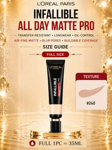 L’Oreal Paris L'Oreal PRO 粉底液 #240，10/35ml，雙重控油配方，高遮瑕，防水防暈染，輕盈配方，持久霧面妝效，適合油性肌膚 - 吸油棒PRO恆放溢彩持色粉底液#240 - 查看 14