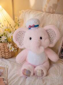 11.02in Pink Elephant Plush Toy- Soft And Fluffy.Pop Baby Dolls Plush Teddy Bear Anime Figure Mahjong Angel Box Bunny Squishy Toy Squish Dumpling Squishy Halloween Room Decor Squishies Rilakkuma Toys For Girl Mahjong - Multicolor - View 3