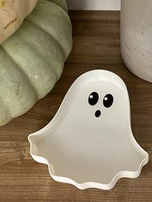 1 Set Halloween Tray, Cute Ghost Design, Home Desktop Decor, Suitable For Halloween Party Storage, Home Storage, Multi-Functional Storage Box For Organizing Small Items, Holiday Tabletop Accessories, Durable Small Item Tray, Halloween Small Decor, Halloween Gift - Multicolor - View 1