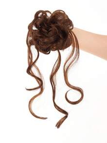 Messy Bun Hair Piece Wavy Curly Scrunchies Synthetic Chignon Ponytail Hair Extensions Thick Updo Hairpieces For Women, Halloween - Multicolor - View 11
