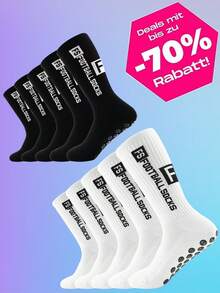 10 Pairs Men's Football Socks, Anti-Slip Grip Pads, Suitable For Football, Basketball And Other Sports, Socks With Anti-Slip Pads. - Multicolor - View 1