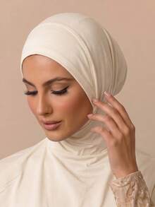 1 pieza Pañuelo de baño y natación de verano, diseño de uso rápido, para mujer, cuello extendido - rayas blancas - Ver 3