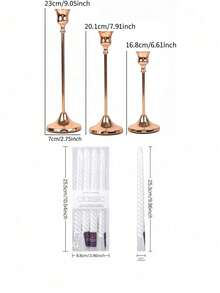 French Style Iron Candle Holder, Vintage Candlesticks, Rose Gold Metallic Finish, Ideal For Home Decor, Room Decoration, Parties & Holidays, Office Styling, Living Room Accents, Gifts For Valentine's, Birthdays, Graduation, Friends - Multiple Styles - View 7
