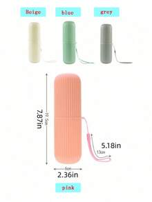 1pc Portable Travel Toothbrush Holder Set With Lid, Toothbrush & Toothpaste Storage Box And Mouthwash Cup - Multicolor - View 9