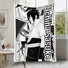 Naruto Uchiha Sasuke Schwarz-Weiß Manga-Collage Flanell-Fleece-Wohndecke, leichte Anime-Muster-Bett- und Sofadecke, Heimdekoration - Farbe 1 - Übersicht 6