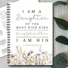 Daughter Of The King Christian Bible Journal Notebook With Ruler Lines - Compact Spiral Bound Bible Verse Journal, Prayer Journal And Daily Planner For Women, Portable Bible Writing Book, Gift - B - View 4