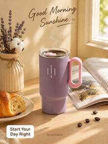 1PC 560ml Portable Stainless Steel Coffee Mug With Handle, Cold Tea Cup, Heat-Resistant Travel Mug, Insulated Cold & Hot, Home Kitchen Outdoor Commute Back To School Essential Water Cup - Multicolor - View 7