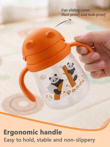 Meoky Multidirectional Straw Cup For Kids, Leak-Proof Weighted Straw Cup With Transition Handle, Suitable For Children 6 Months And Above - Orange - View 2