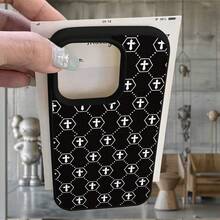 [24h Versand aus DE/FR/ES] Apple 17 16 15 Promax Handyhülle: Großhandelspreis direkt ab Werk Litchi-Textur / Für 17PROMAX kreative und moderne Handyhülle mit UV-gedrucktem weißem Kreuzmuster und Litchi-Textur, schwarzes TPU mit großem Loch und angenehmer Griffigkeit für iPhone 17/16/15/14/13/12/11/87 Plus Pro ProMax, das Beste - 1 Stück Bildfarbe - Übersicht 2