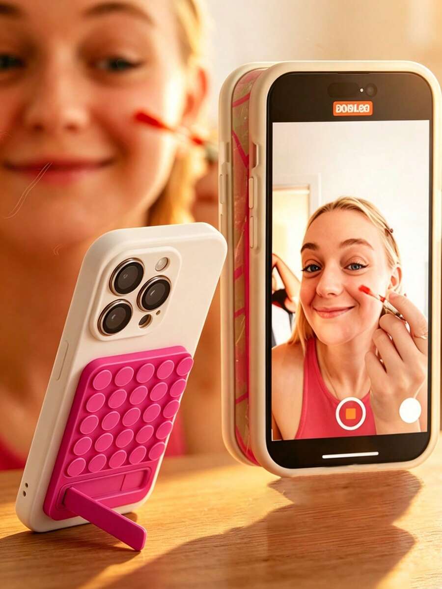 Silicone Suction Cup Phone Holder, Reusable, Compatible With Various Phones, Suitable For Bathroom Walls, Glass Mirrors, Vanity Tables And Other Smooth Surfaces, Ideal For Makeup, Fitness, Shower, Car And Kitchen Scenarios, Perfect Birthday Gift And Practical Phone Accessory For Friends And Family