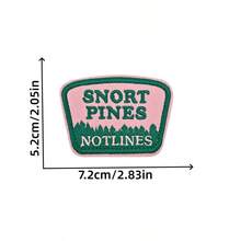 1pc Outdoor Theme "SNORT PINES NOTLINES" Iron-On Embroidered Patch, Suitable For Jeans, Hats, Jackets, Backpacks - Holiday Decoration & Commercial Promotion - Small Business Wholesale Decor, Fabric Patch - D-2PCS-iron Onpatch - View 6