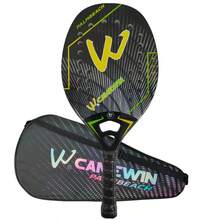 W®CAMEWIN The New Beach Tennis Racket 3K Carbon Fiber Paddle Tennis Racket Outdoor Sports Tennis Racket Inner Core EVA Foam Universal Ball Racket For Both Men And Women Adults New Geometric Pattern Surface Rough Gift Tennis Racket Bag - Multicolor - View 11
