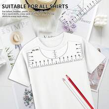 5-Piece T-Shirt Ruler Set For Aligning Vinyl Materials, T-Shirt Ruler For Centering Designs, PVC Measuring Templates, Sewing Accessories And Tools, Suitable For  Heat Transfer Vinyl Materials (Blue) - Tshirt Ruler-5-balck - View 4