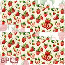 1pc/4pcs/6pcs/8pcs Strawberry Print Pattern, Suitable For Dining Table, Breakfast Mat, Coffee Bar, All Season Decoration, Washable Table Mat, Room Decor, Kitchen Dining Table Mat, Indoor/Outdoor Party Decoration, Home Decor, Ideal Gift - Multicolor - View 15