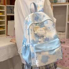 LECEY Mochila de gran capacidad para estudiantes de secundaria, preparatoria y universidad para mujeres - Azul - Ver 2