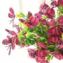 1/2/4/8pcs 22.05 Inch Bendable Butterfly Artificial Flower Branches, Adjustable Butterfly Angle And Shape, Suitable For Window Display, Minimalist Wedding Room, DIY Floral Crafts And Restaurant Tabletop Decor - Hot Pink - View 6