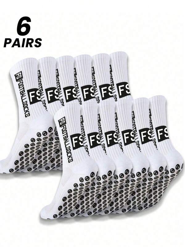 5/10/20 Pairs New Latex Dot Football Sports Socks, Anti-Slip Thick Terry Cushion Socks, Fall
