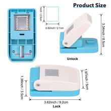 Perforadora de sello rectangular de 1x0.8 pulgadas; Perforadora manual de estilo palanca, adecuada para manualidades de papel y scrapbooking - Multicolor - Ver 6