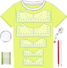 5-Piece T-Shirt Ruler Set For Aligning Vinyl Materials, T-Shirt Ruler For Centering Designs, PVC Measuring Templates, Sewing Accessories And Tools, Suitable For  Heat Transfer Vinyl Materials (Blue) - Tshirt Ruler-18 - View 9