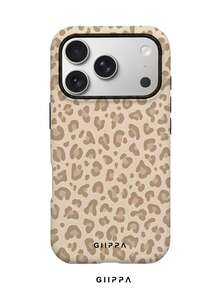 GIIPPA 1件卡其色豹紋設計手機殼，適用於Phone 17 Pro Max，相容於Phone 16 Pro Max、15 Pro Max、14 Pro Max，韓式高端時尚趣味手機殼，相容於11/12/13/14/15/16 Pro Max Plus，優雅設計適合男女使用，聖誕節、情人節、復活節、婚禮季和生日送給女友的完美禮物！ - 彩色 - 查看 1