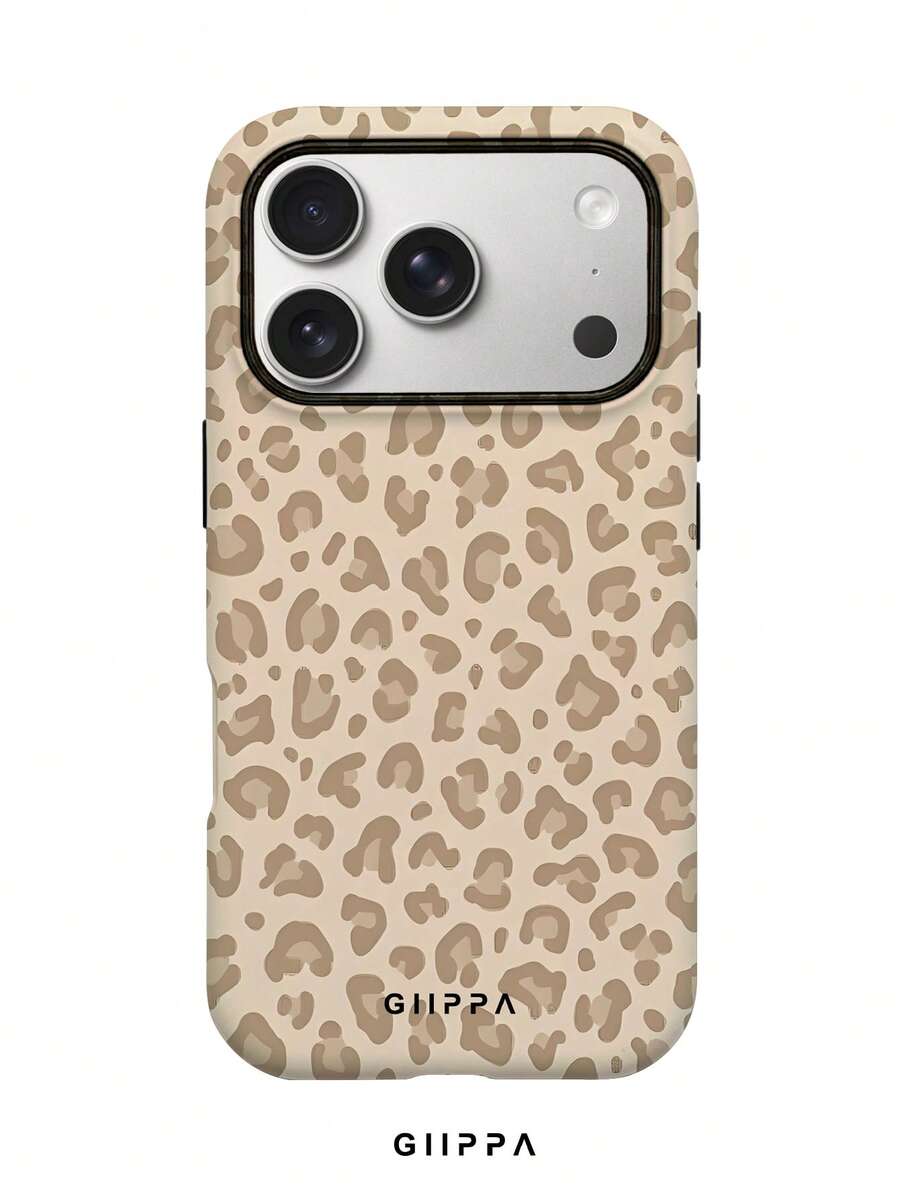 GIIPPA 1件卡其色豹紋設計手機殼,適用於Phone 17 Pro Max,相容於Phone 16 Pro Max、15 Pro Max、14 Pro Max,韓式高端時尚趣味手機殼,相容於11/12/13/14/15/16 Pro Max Plus,優雅設計適合男女使用,聖誕節、情人節、復活節、婚禮季和生日送給女友的完美禮物! - 彩色 - 查看 1