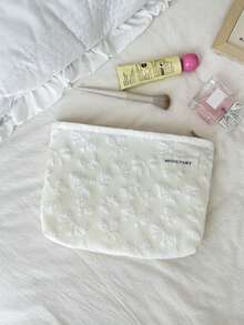MEYOU FAIRY AGG, Bolsa de cosméticos de gran tamaño fresca y minimalista para mujeres, bolsa con forro interior, neceser de viaje portátil, bolso de mano, bolsa versátil para almacenamiento de productos de cuidado de la piel, organizador de productos de higiene femenina, regalo para mamá o novia, estuche de bolígrafos para estudiantes - Multicolor - Ver 14